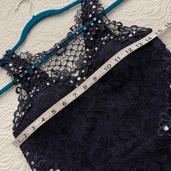 Jodi Kristopher Midnight Blue Evening Dress Size 1 - Picture 13 of 16